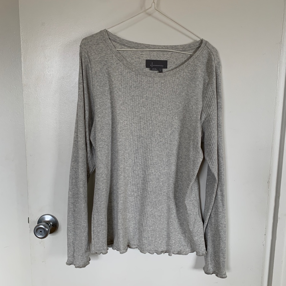 Gray Anthropologie Long Sleeve Shirt